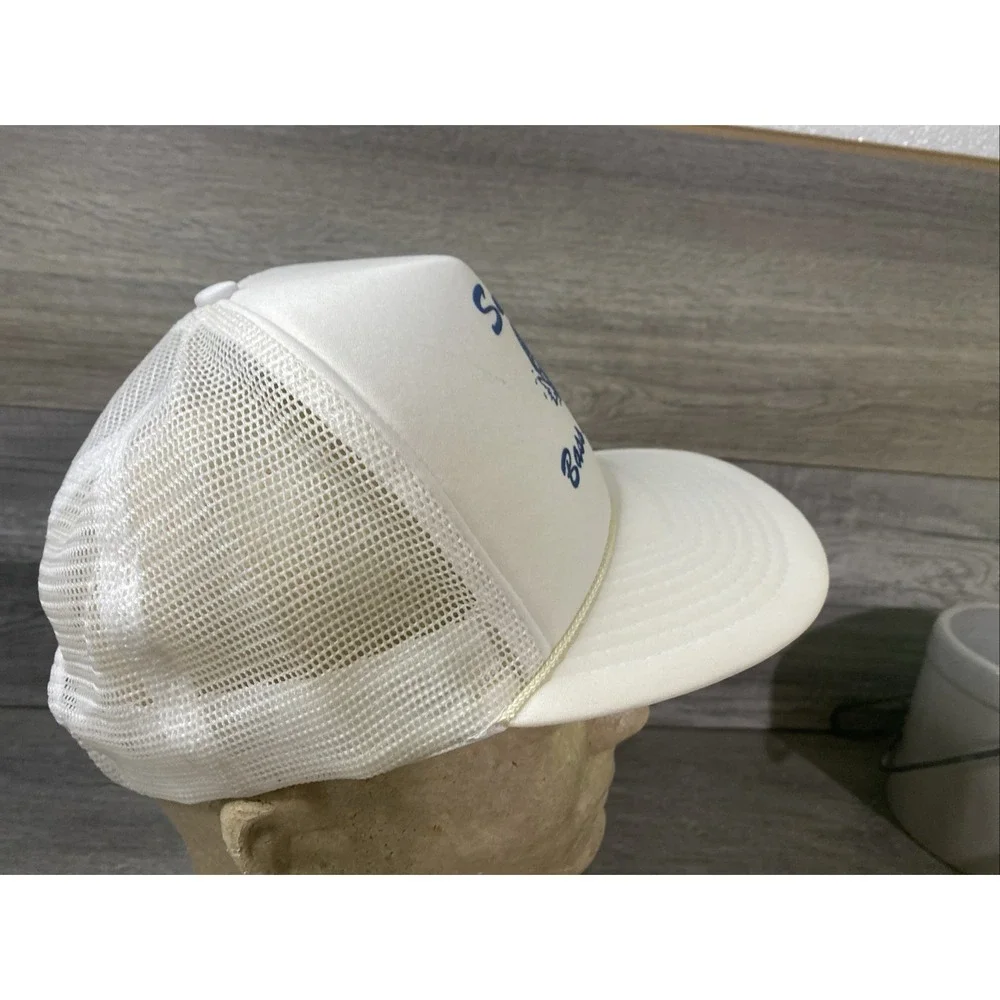 Vintage Surry Bass Anglers White Mesh Hat Fishing Cap Mesh Snapback Rope - Picture 7 of 12